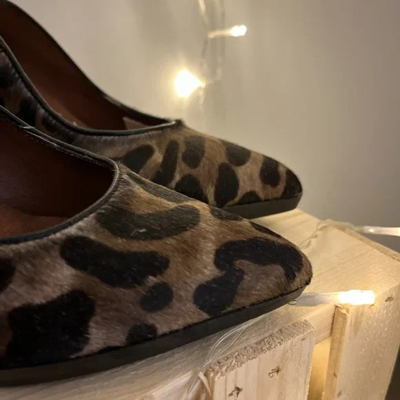 European Pony Hair Leopard Print heels - Picture 5 of 13